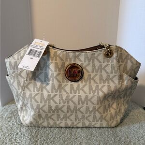 Michael Kors Cream Signature Shoulder Bag